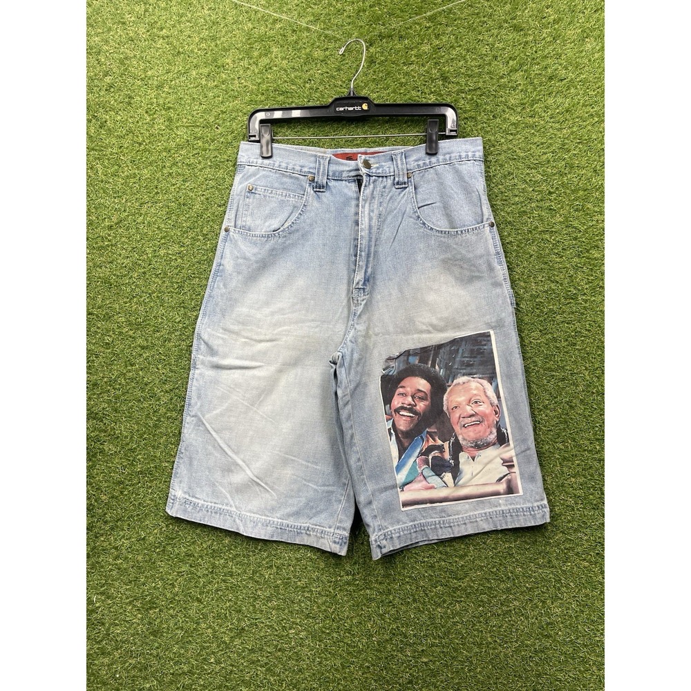 Vintage y2k Jean Shorts Mens 34 Sanford and Son Baggy Jorts Hip Y2K Barque Jeans